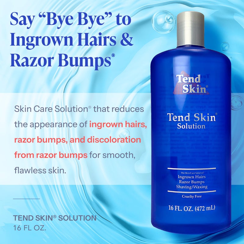 Tend Skin Solution for Unsightly Razor Bumps, Ingrown Hair and Razor Burns, Post Shaving and Waxing Toner for Men and Women, Made in USA, 16 Oz - Image 2